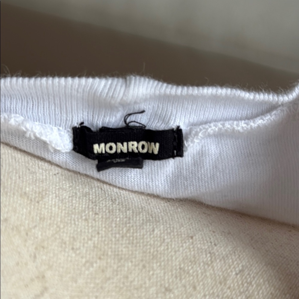 Monrow White Short Sleeve Tee - Picture 3 of 3